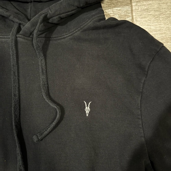 Men’s All Saints Raven Pullover Ramskull Hoodie - Picture 3 of 6